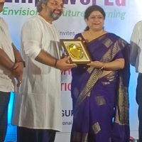 Akshat Gupta presenting award to the principal at New Era Public School Patna, 2025