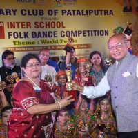 Folk dance competition award ceremony at New Era Public School Patna, 2025