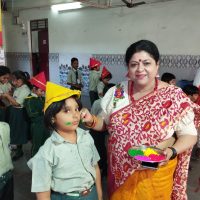 Holi Celebration with principal, teachers, and students at New Era Public School, Patna, 2025