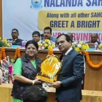Principal being honored with an award, NEPS, Patna, 2025