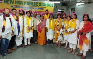 Students celebrating Holi festival at NEPS Patna, 2023