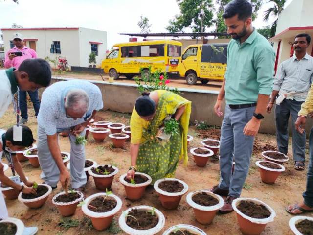 Green Day activities including plantation and mehndi competition at New Era Public School