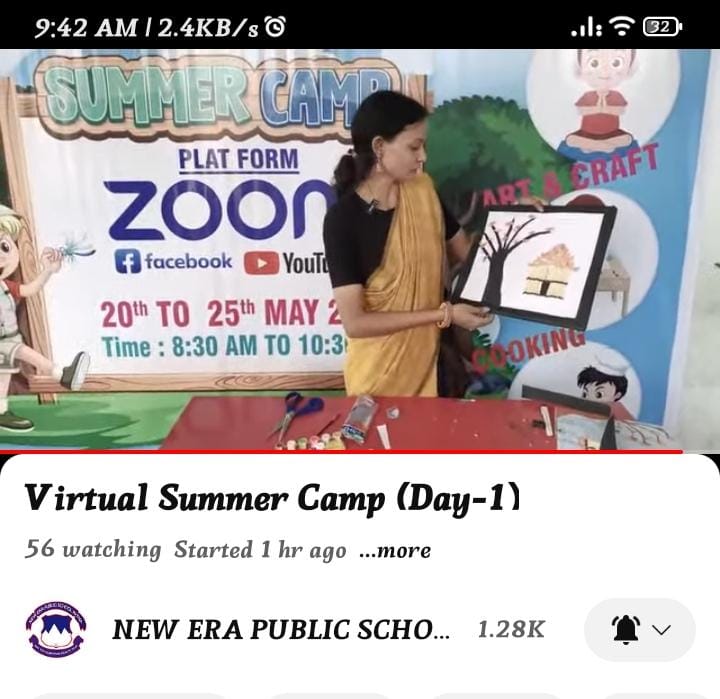 Virtual summer camp activities for students at NEPS Patna