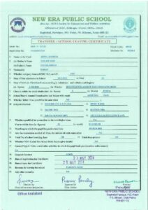 Student leaving certificate documents for Class X, 2024, NEPS, Patna