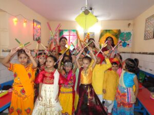 Children showcasing dance at cultural programme, NEPS, Patna, 2025