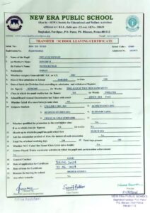 Class XII SLC/TC certificates, AISSE 2024, New Era Public School, Patna