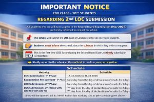 CBSE Class 10 2nd LOC Submission Notice 2026